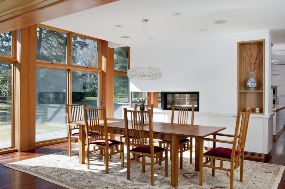 dining table wood Chestnut Hill Residence