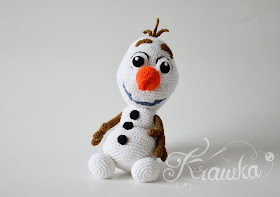 Krawka: crochet snowman Olaf from Disney Frozen crochet pattern instructions plush by Krawka