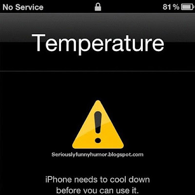 Temperature... iPhone needs to cool down before you can use it HA :D