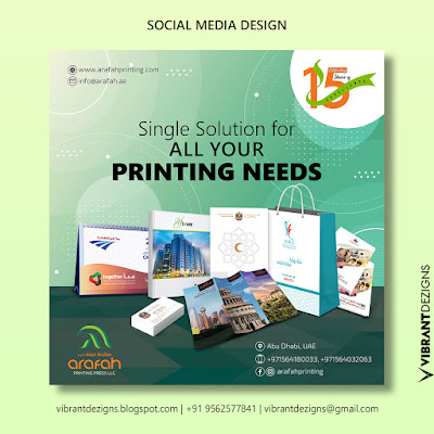 Social Media Design, Social Media designer-Kerala, Graphic designer-Kerala, vibrantdezigns, Printing press, Arafa printing press UAE,