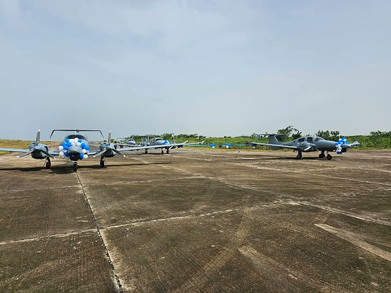 Chief of Air Staff, Hasan Bala Abubakar, in Ilorin, Kwara State "to receive the remaining 2 DA-62 aircraft purchased for the Nigerian Air Force (NAF) by the FG"
