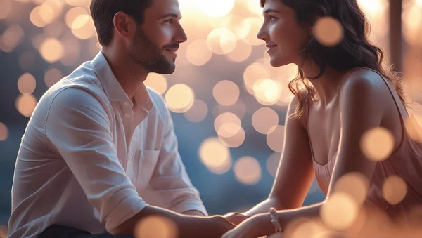 Young couple sitting and talking respectfully about relationship boundaries