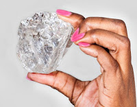 A large raw white diamond from Botswana