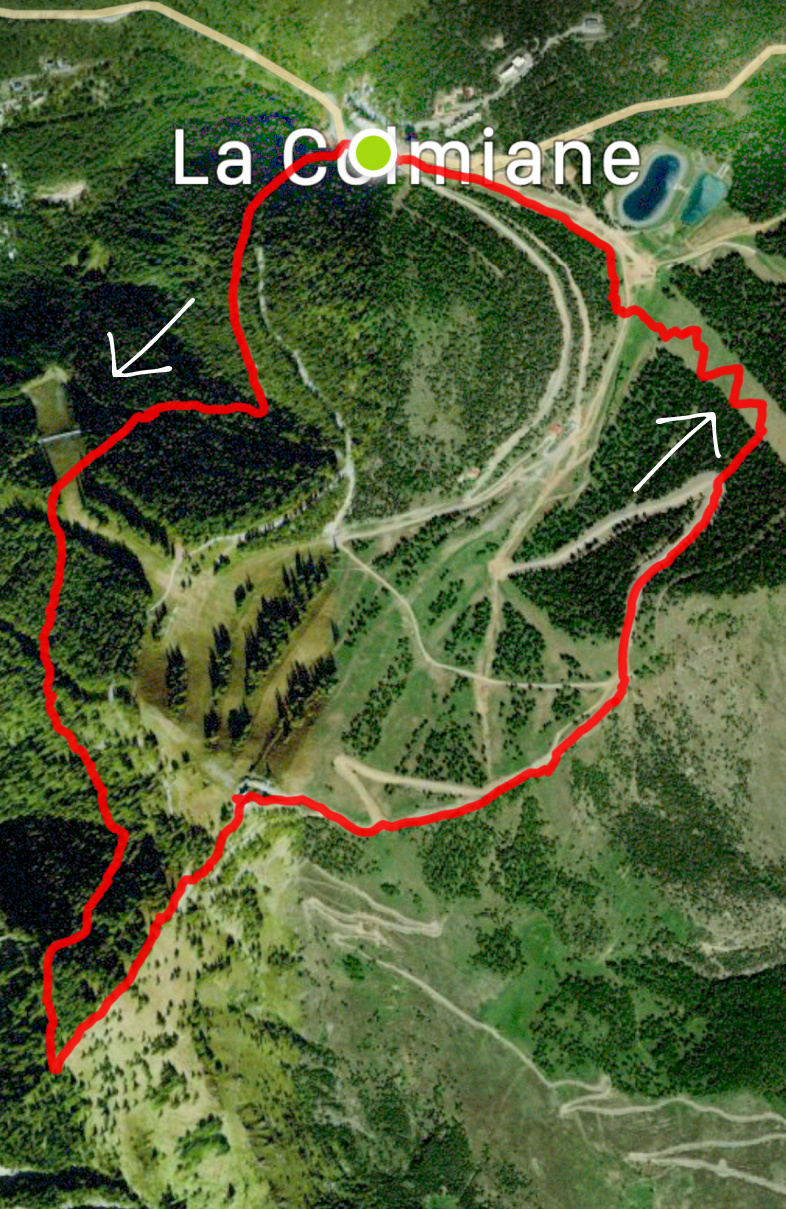 Colmiane loop hike satellite view