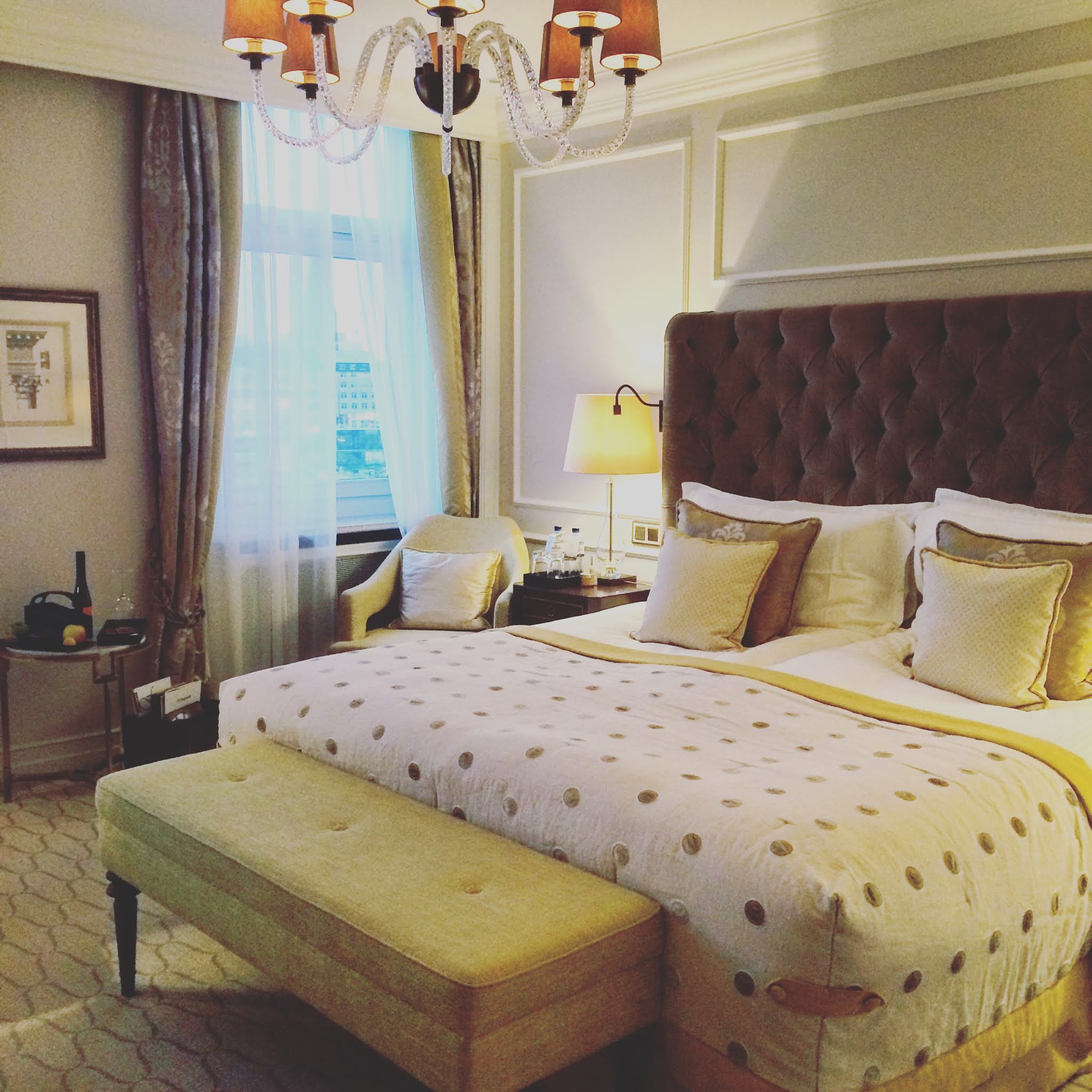 A luxurious bedroom at the fairmont hamburg hotel