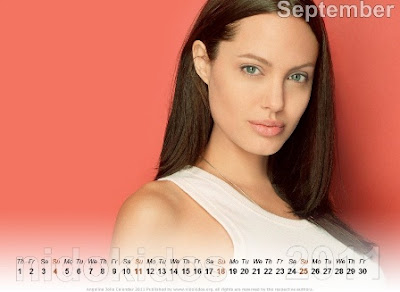 Angelina Jolie Desktop Calendar 2011