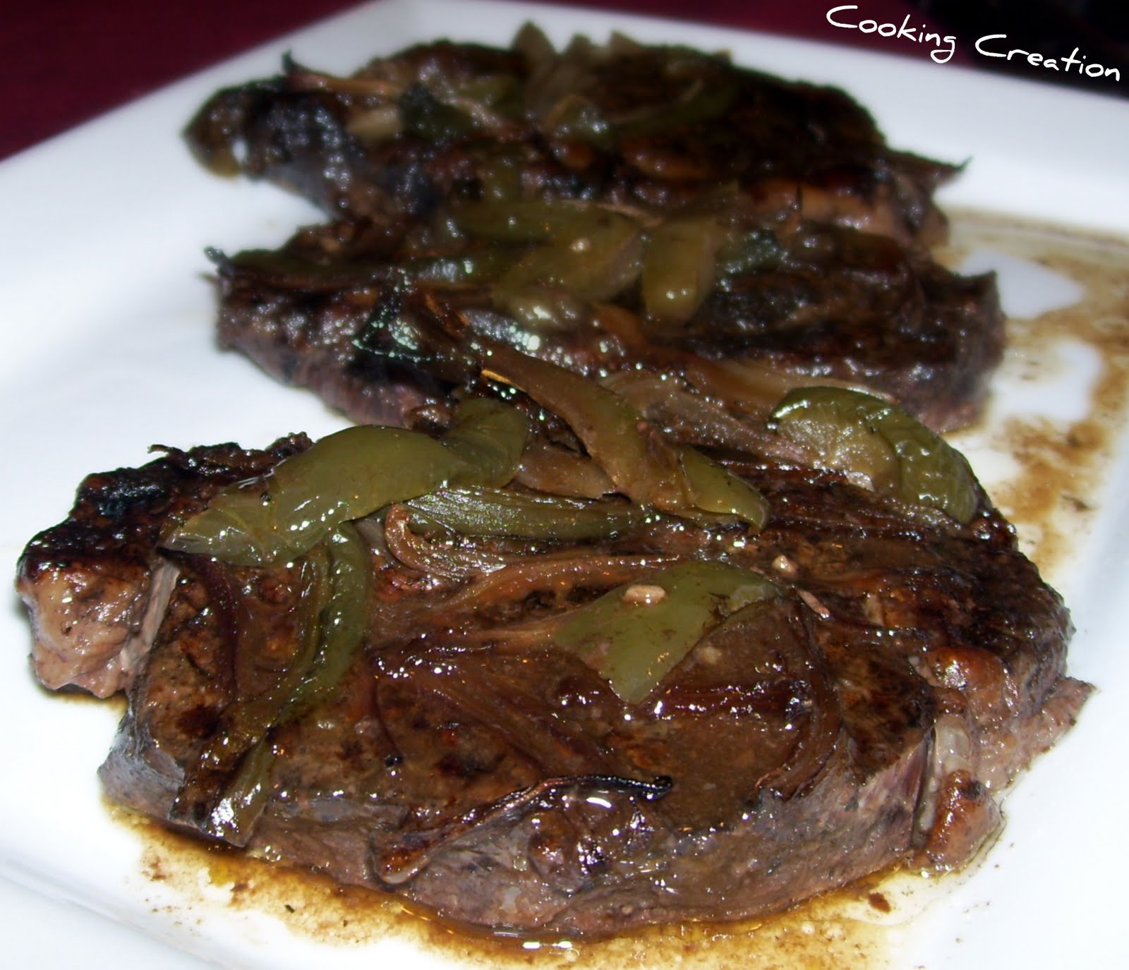 Cooking Creation: Chuck Eye Steak with Onion & Green ...