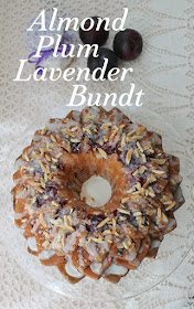 Food Lust People Love: This Almond Plum Lavender Bundt is a rich, buttery pound cake, made with ground almonds and fresh plums, with the subtle floral note of summer lavender.