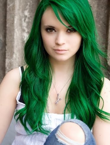 Blue Hair Cuts on Beautiful Turquoise Blue With Yellowy Green Streaks