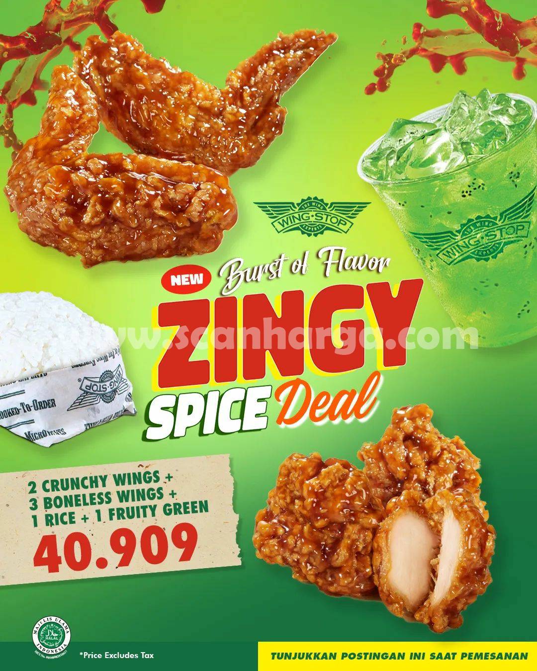 WINGSTOP Promo ZINGY SPICE DEAL harga hanya 40 ribuan