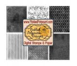  Distressed Black and White Digital Papers
