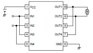 LB1948M bassed forward reverse motor control driver circuit with explanation