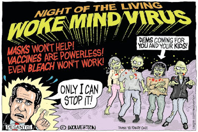 Cartoon: Light of the Woke Mind Virus - Satire of 1950's Horror Films...