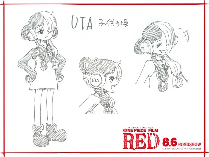 One Piece Film Red muestra el diseño de Uta de niña.