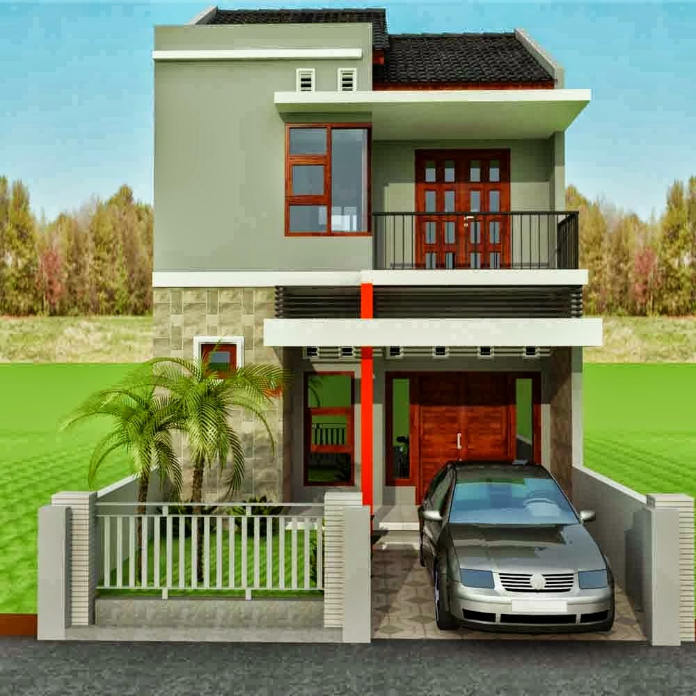 Desain Rumah Minimalis  2 Lantai Di Lahan Sempit Gambar 