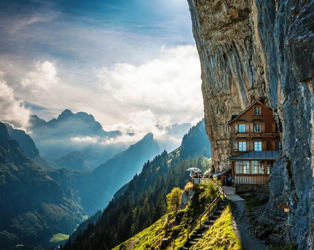 22 Stunning Hotels That Will Make You Want to Book Your Next Trip NOW! - Äscher Cliff, Switzerland