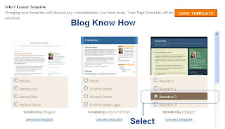 Select default Blogger template from the menu