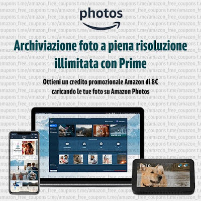 Archiviazione foto illimitata per tutti gli utenti Prime con Amazon photos e in regalo un buono di 8€