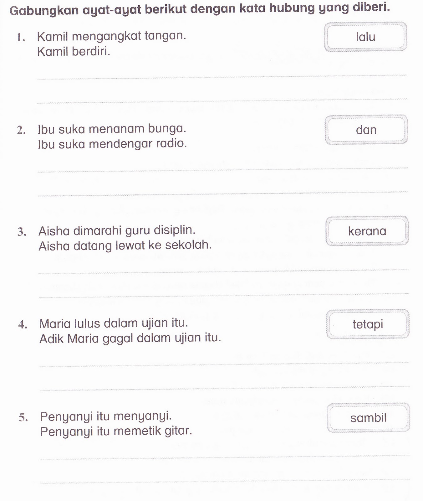 KSSR Bahasa Malaysia Tahun 1: Latihan (4)