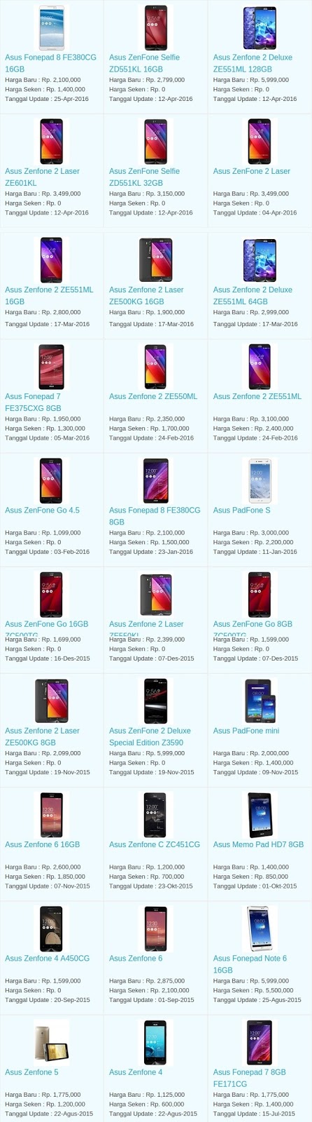 Daftar Harga Hp Terbaru Asus Mei 2016 Daftar Harga Hp Terbaru Asus Mei 2016