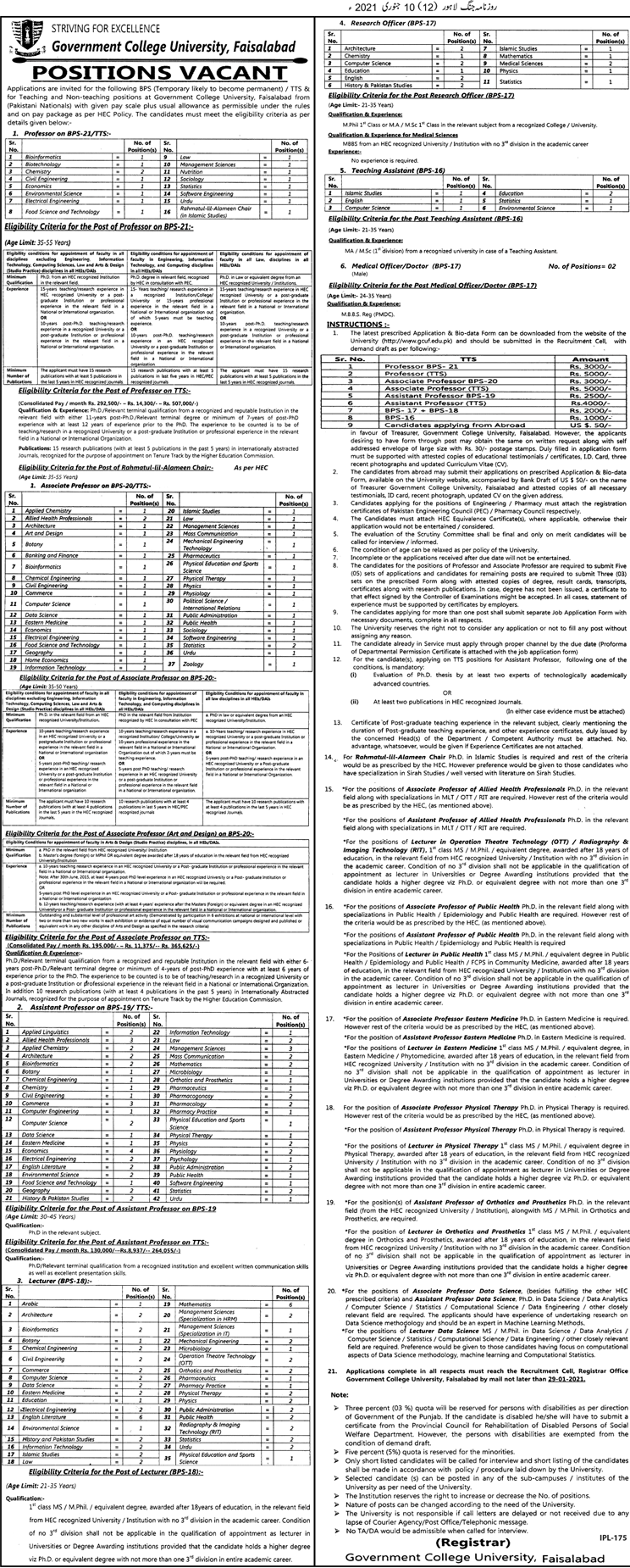 Govt University Jobs 2021 Direct Interview