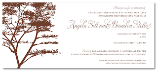 rustic country tree themed bridal shower invitation