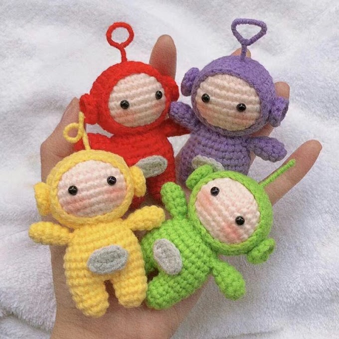 [ hanacrochet ] Móc Khóa Len Teletubbies doll mini