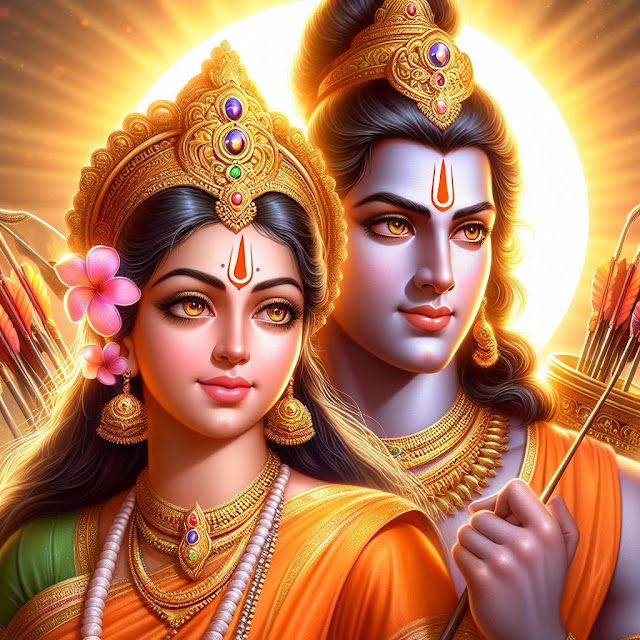 Divine union of Lord Rama and Goddess Sita pics