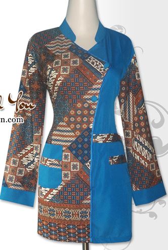 25 Contoh Model  Baju  Batik  Kombinasi  2 Motif 2020