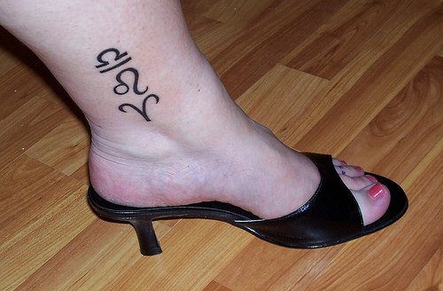 Labels Angel Ankle Tattoo Letter