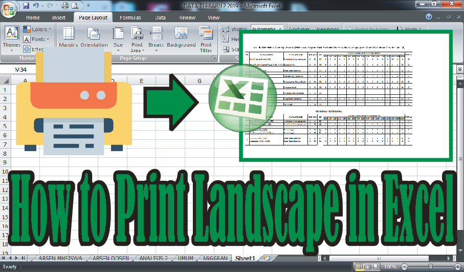 How to Print Landscape in Excel