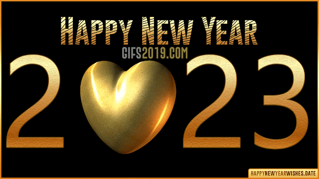 happy new year 2023 golden gif