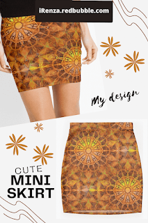 Brown mandala seamless symmetric pattern Mini Skirt.