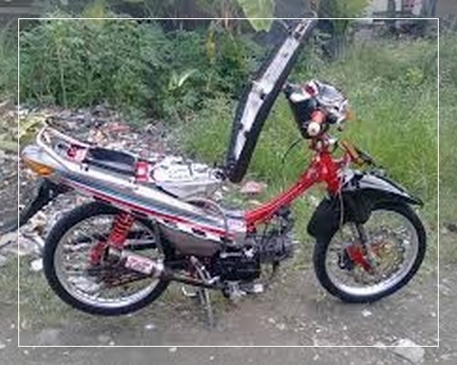 Foto modifikasi supra fit new lama jadi trail ban besar 