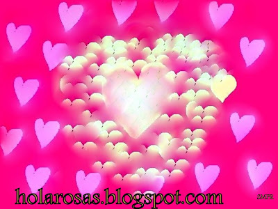 imagenes de amor con dibujos de corazones rosados 