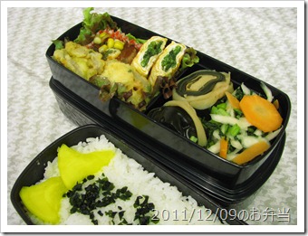 蕪浅漬け弁当(2011/12/09のお弁当)
