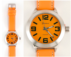 orange wristwatch