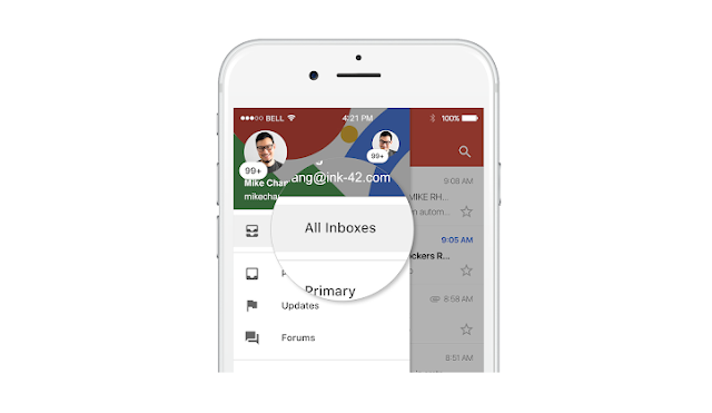 يوفر Gmail الآن صندوق بريد موحد لعرض حسابات متعددة على iOS