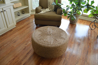 DIY Nautical rope ottoman