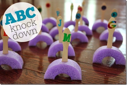 abc knock down preschool activity #alphabet #preschool