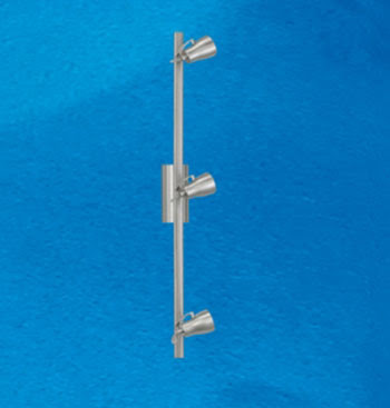 Wall Elo 86233 three spotlight on a track bar in satin nickel 50W GU10