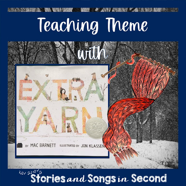 This mentor text post includes ideas and activities on how to use Extra Yarn by Mac Barnett to teach the theme of kindness to primary grade students.