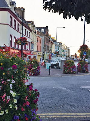 Flower lined cobbled streets of Cobh, County Cork, Ireland