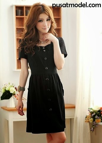 6 Model  baju  dress korea wanita  terbaru lengan pendek  