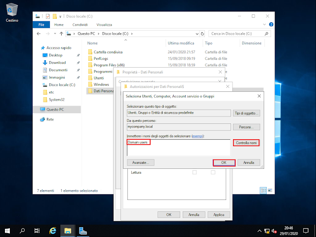 Autorizzazioni Domain Users