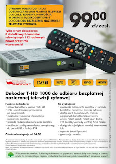 Dekoder T-HD 1000 DVB-T Biedronka ulotka