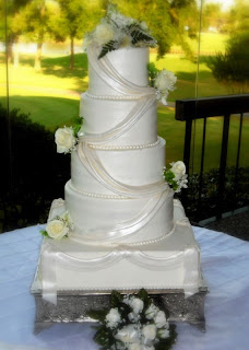 Buttercream Icing Wedding Cake With White Roses