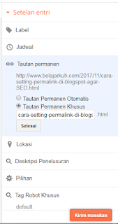 Cara Setting Permalink di Blogspot Agar SEO