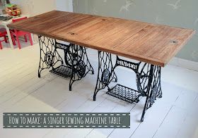 How to make a singer sewing machine dining table