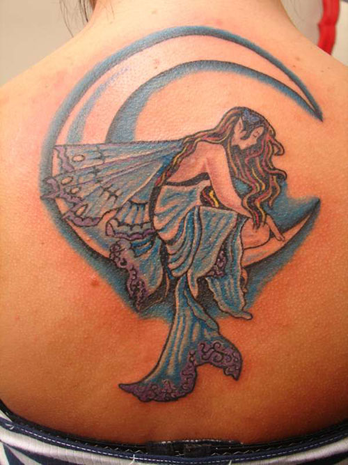 beautiful fairy moons and star tattoos for women